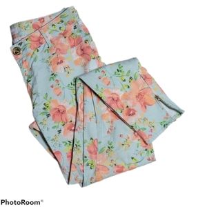 Candie's Floral Slim Fit Jeans with Zippers Size 5